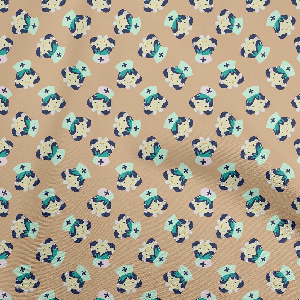 oneOone Cotton Flex Black Fabric Doctor Nurse Print Sewing Fabric By The Yard Printed Diy Clothing Sewing Supplies 40 Inch