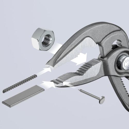 KNIPEX CobraES Extra Slim Water Pump Pliers, 180mm, with Non-Slip Plastic-Coated Handles, 8751-180