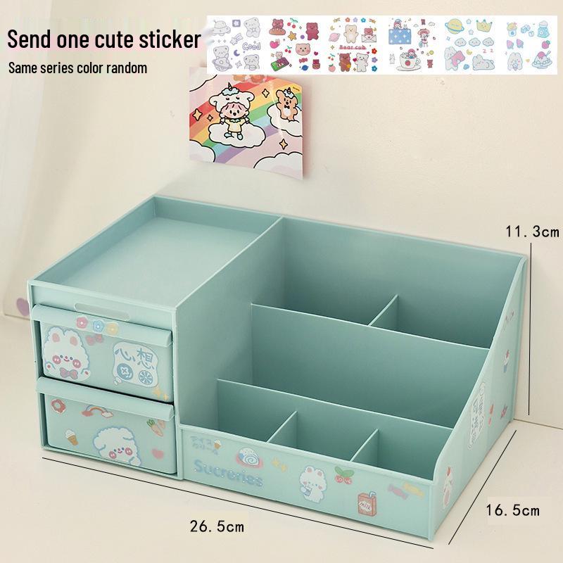 Student Minimalistischer Schreibtisch-Organizer: Kosmetik- und Schreibwaren-Aufbewahrungsbox mit hoher Kapazität und kreativem Stifthalter