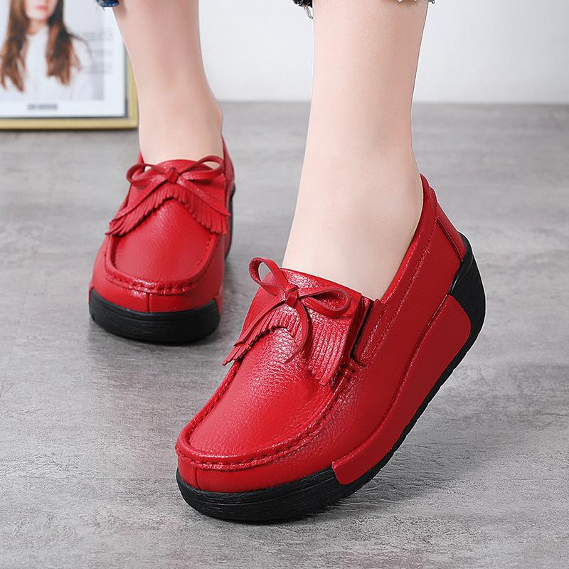 Pantofi sport la modă Pantofi noi cu franjuri Pantofi de damă din piele cu platformă de modă Pantofi cu balansoar Pantofi individuali de damă