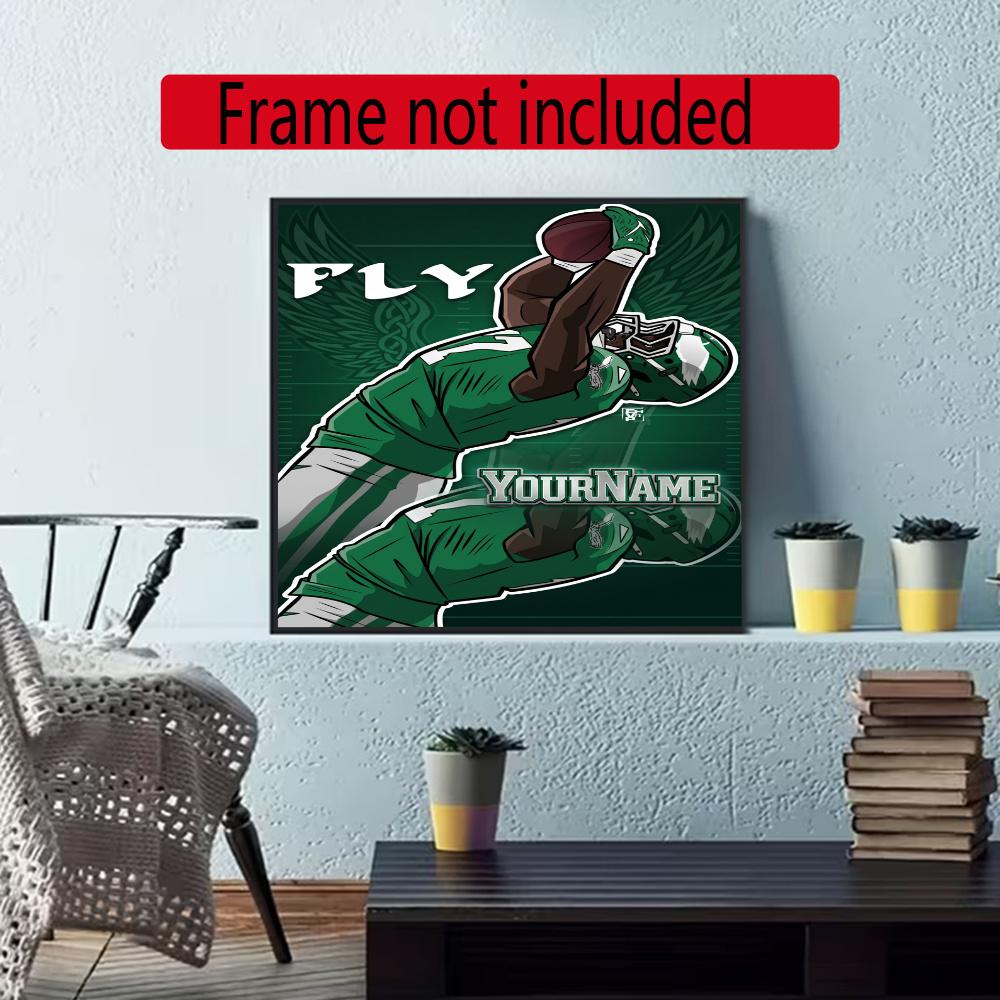 Philadelphia Eagles Personalized Name Diamond Paintings Mosaic Wall Round Diamond Art Painting Kits Embroidery Crystal Accessories Frameless