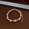 Bracciale Regolabile in Oro Vero Galvanizzato con Zir*****val Diamond, Lusso Leggero, Bracciale alla Moda di Alta Gamma, Gioiello Versatile per il Pendolarismo
