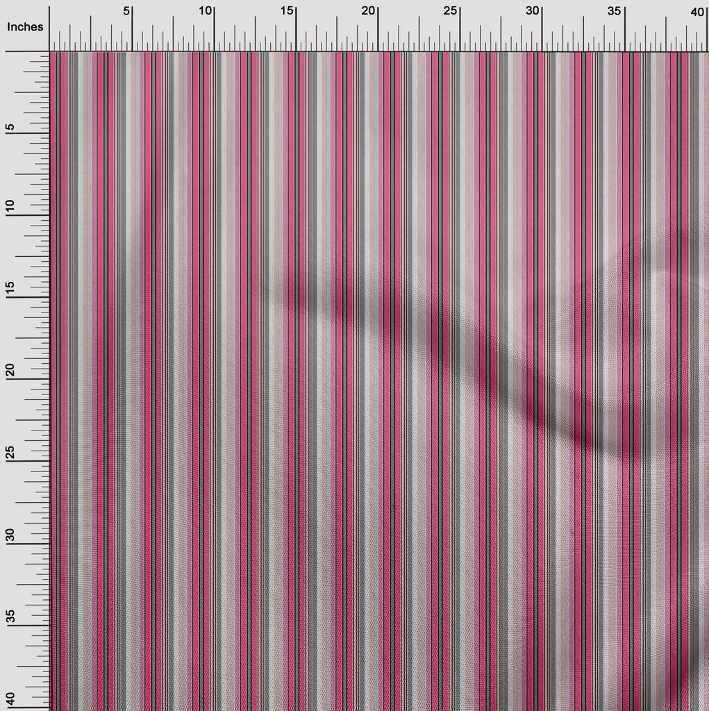 oneOone Cotton Flex Fabric Multicolor Stripe Print Fabric BTY 40 Inch Wide