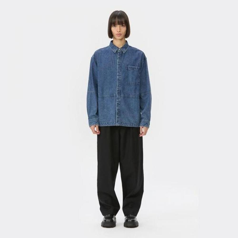Customellow Men Blue Line Denim Shirt Cwsaw25201bux Blue/S