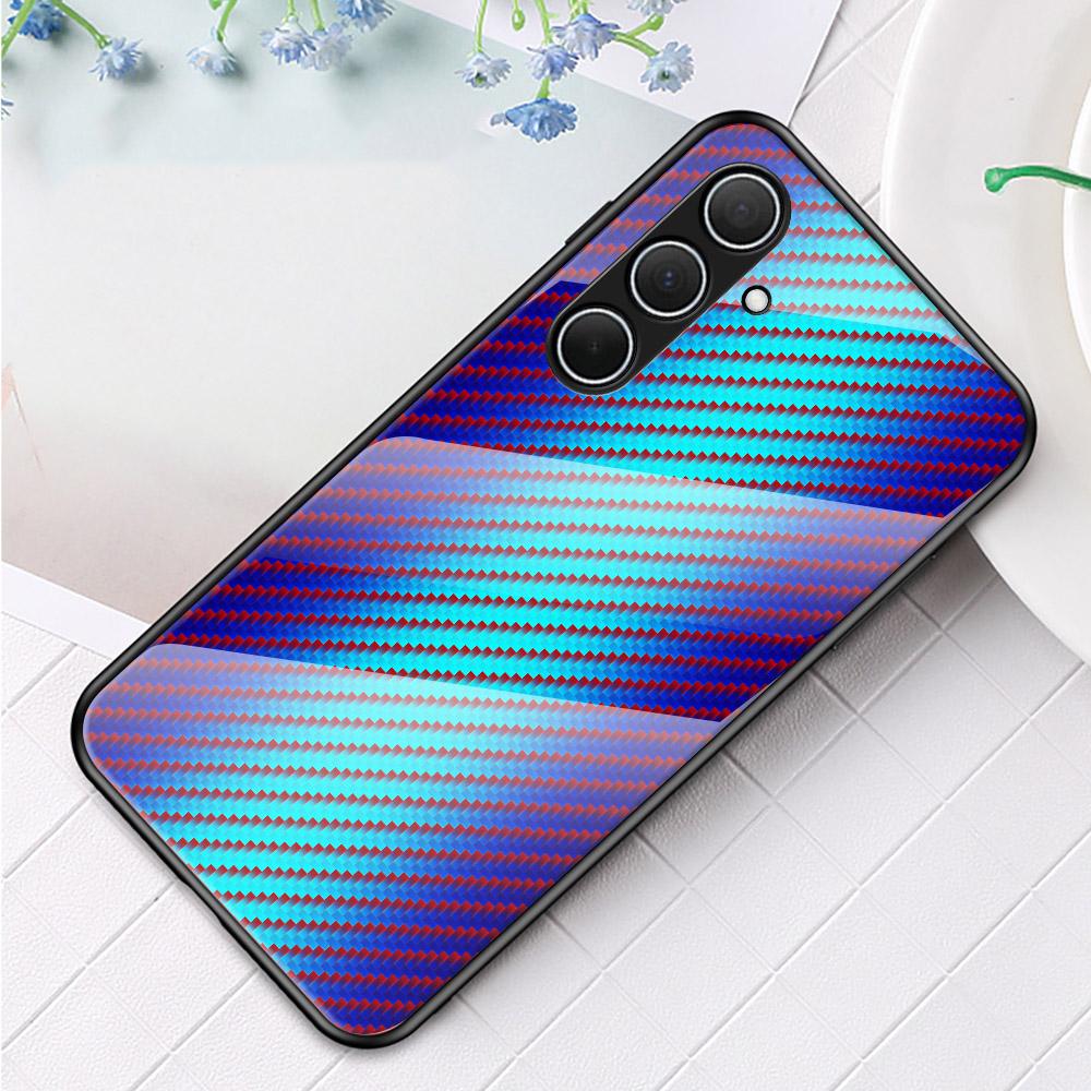 

For Samsung Galaxy A56 5G Case Tempered Glass Shockproof Phone Cover Golden Fiber
