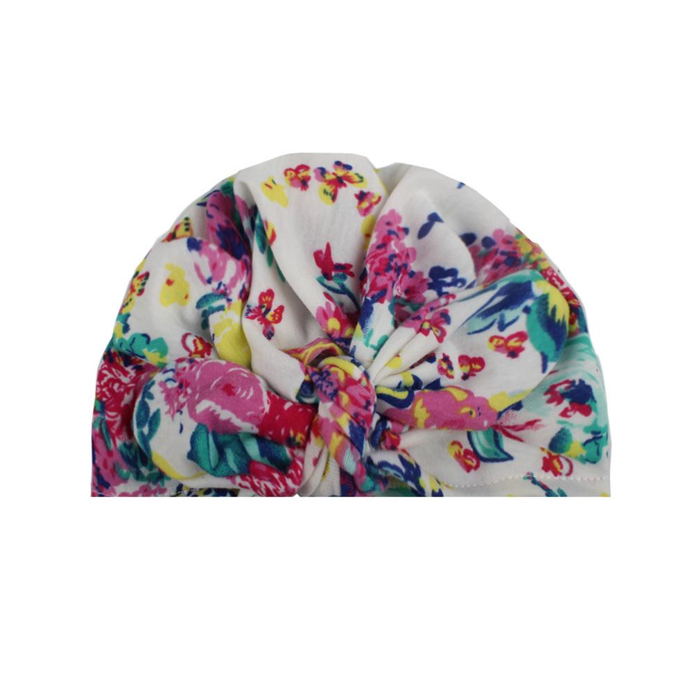 Newborn  Floral Print  Hat Cute Sweet Infant Girl Nursery Cap with Bowknot