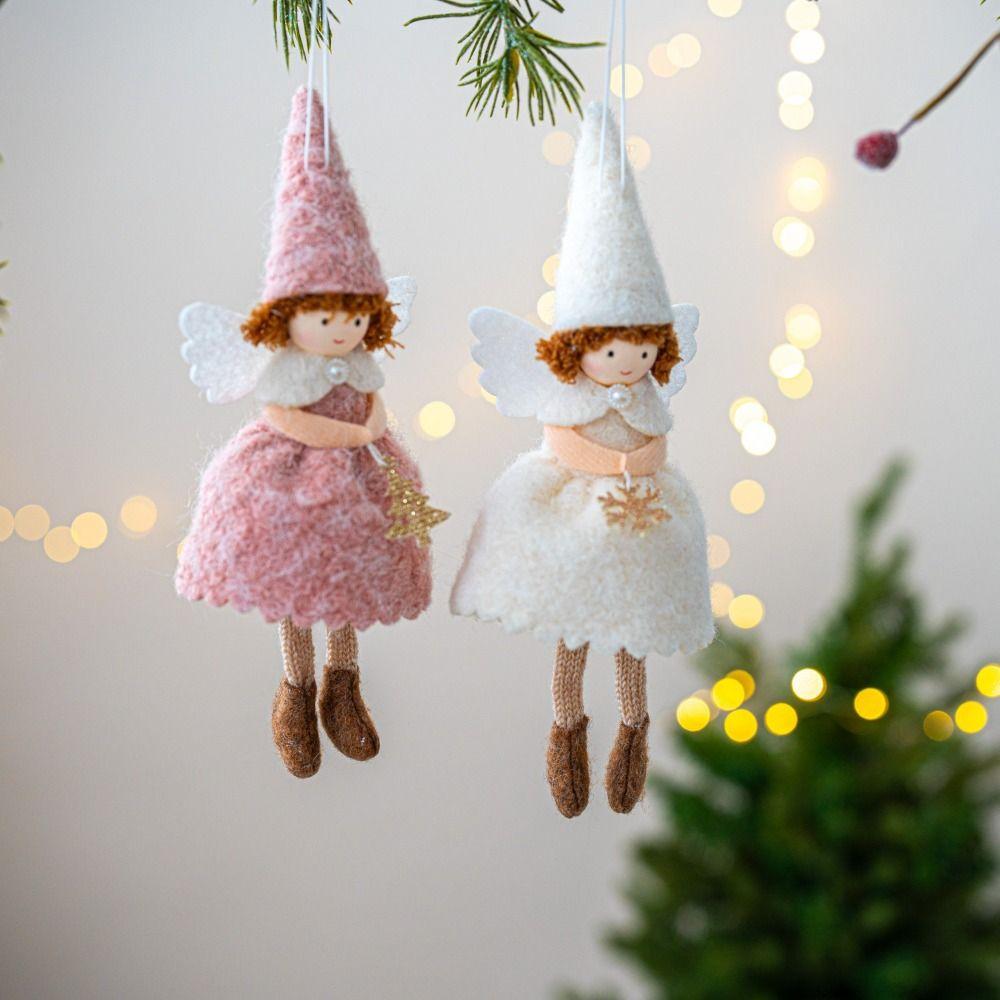 Festive Decor Cloth Christmas Angel Drop Ornaments Hanging Pendant Christmas Girl Pendant Angel Girl Toy Pendant Home Decor