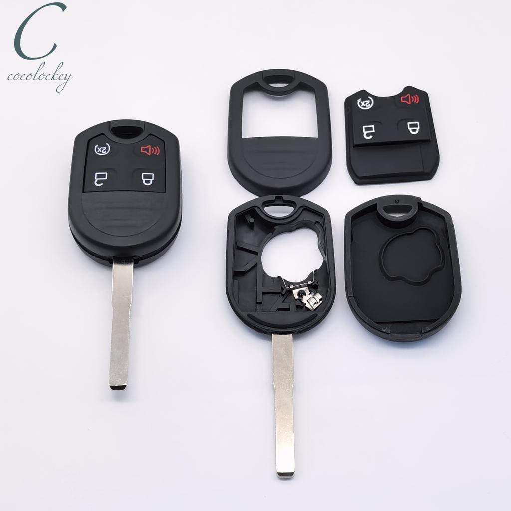 Cocolockey 4Button Car Key Shell Fob For Ford Fiesta Escape Transit Connect Remote Keyless Entry Hu101 Head Keys Housing S