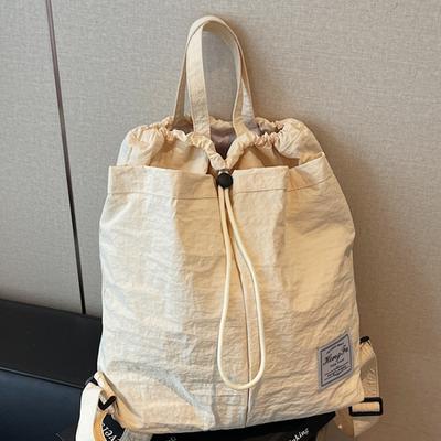 Japanischer Zugbeutel Rucksack lässig spritzwassergeschützt hochwertiges Stoffrucksack fauler Rucksack neutral große Kapazität Schultasche