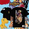 Digimon Agumon Evolution Pure Cotton T-shirt for 2026 Summer KidsMen'sWomen's Fashion Casual Short Sleeved T-shirt Streetwear