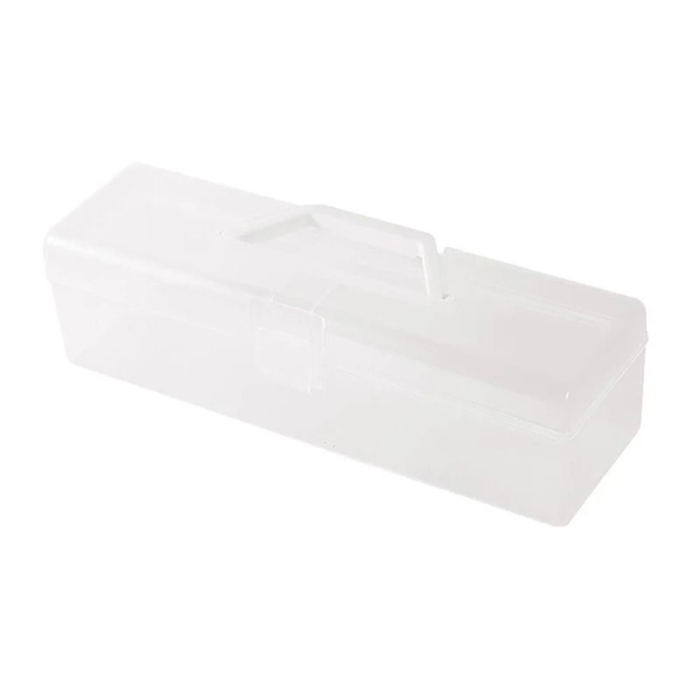 Big Capacity Photo Storage Box with Handle Transparent Cards Keeper Craft Storage Case  Label