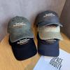 Vintage Letter Embroidered Baseball Cap With Curved Brim For Casual Summer Wear