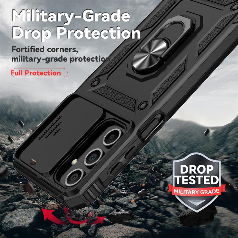 Armor Magnetisk Hållarring Stötsäkert Skal För Samsung Galaxy A06 A16 A55 A35 A15 A54 A53 A25 A26 A36 A56 5G Linsskydd