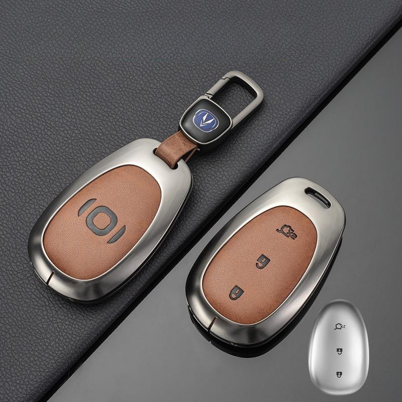 For Changan Qiyuan A07 NEVO Qiyuan Q07 Q06 -2026 Electric Car Key Cover Buckle Case Retro Remote Key Shell Fob Protector