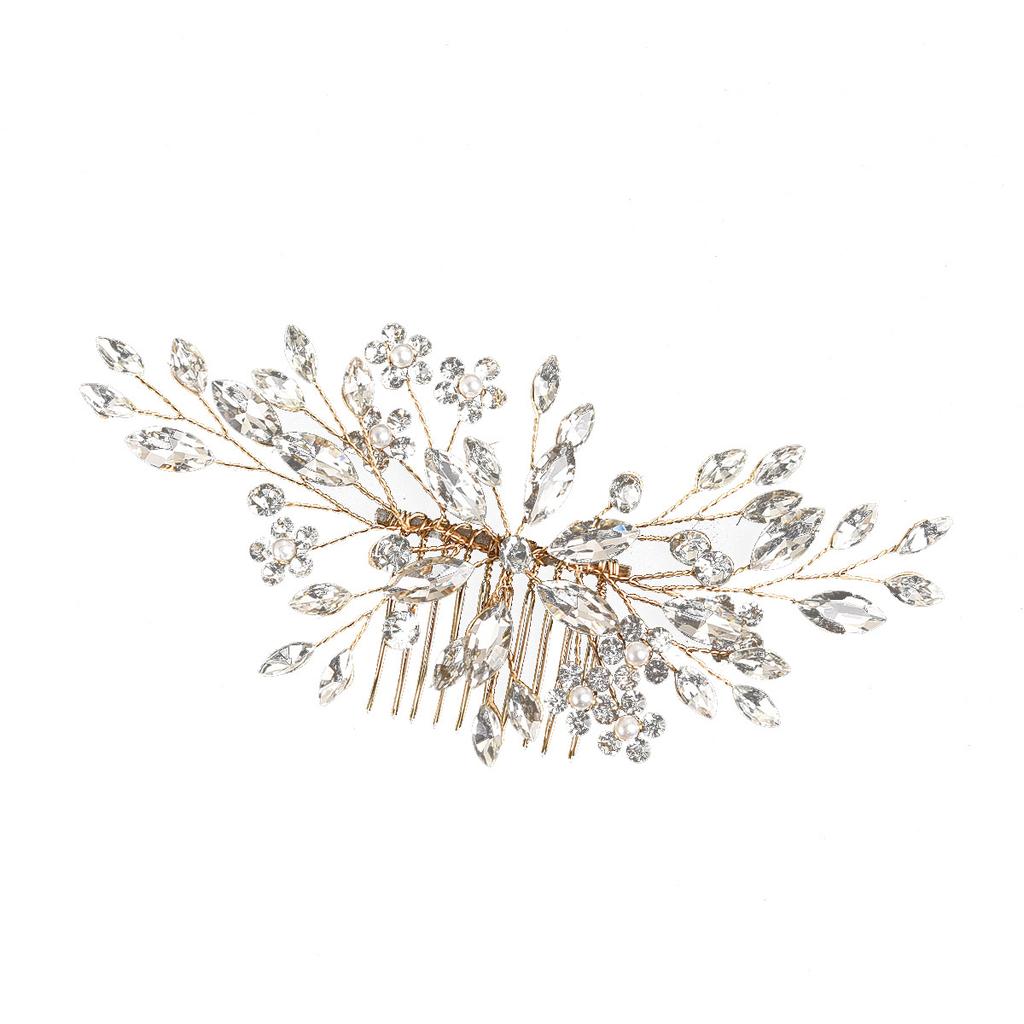 Malang New European and American Style Bridal Headdress Handmade Hair Accessories Inlaid Crystal Comb Wedding Photography