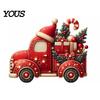 Indoor Outdoor Winter Scene Stickers Christmas Switch Stickers, Removable Santa Claus/Puppy/Reindeer/Elf/Pickup Truck Light Easy Peel And