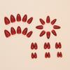 24 Pieces Simple Solid Color Red Fake Nail Wearing Nail Removable Nail Piece Atmospheric Nail Piece Nail Patch