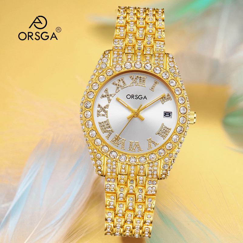Luxury Jewelry Watch For Women Hip Hop Brand Fashion Waterproof Iced Diamond Quartz WristWatch Ladies Gift