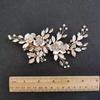 SLBRIDAL Handmade Golden Austrian Crystals Rhinestones Flower Leaf Wedding Hair Clip Barrettes Bridal Headpiece Hair Accessories