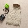 Women's Winter Ultra-Lightweight Hooded Slim-Fit Sleeveless Warm Coat Minimalist Design Single-Breasted Vest