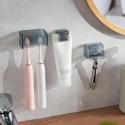NSH Minimalist Duvara Monte Diş Fırçası ve Tıraş Bıçağı Tutucu - Delmesiz Banyo Saklama Rafı