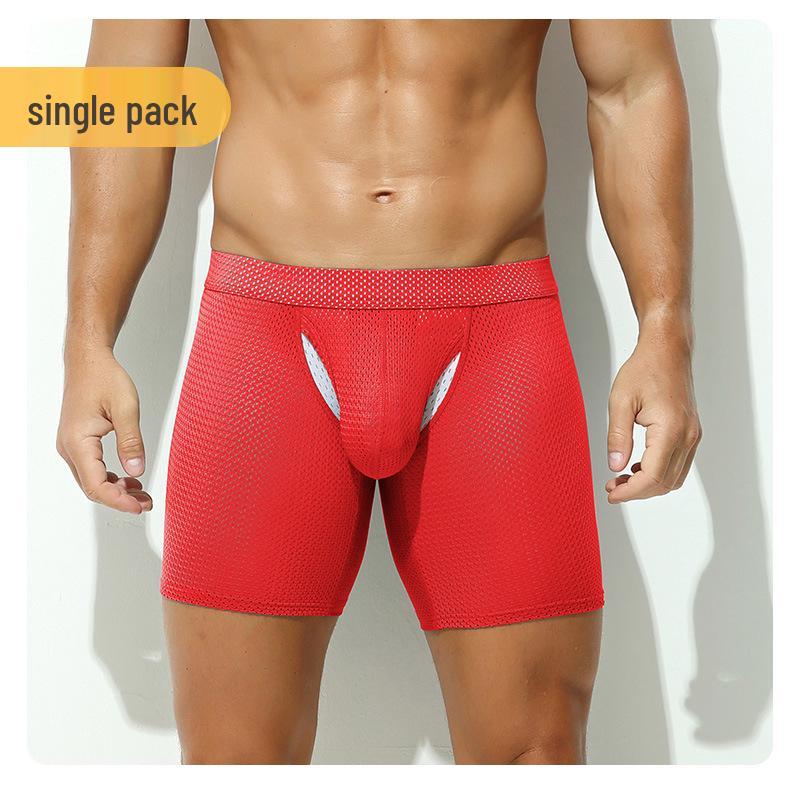 Men's Anti-Chafing Sport Boxer Briefs, Plus Size, Breathable, with Large Pouch and Extended Leg.