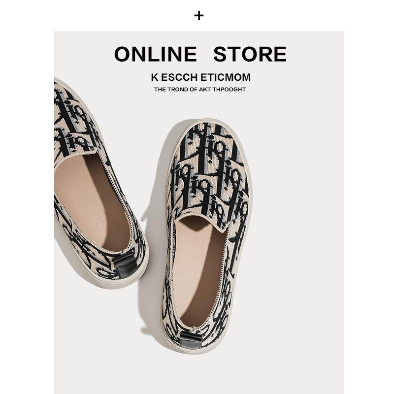 

Flying knitting deep mouth heightening board shoes thick sole women s casual knitting shoes round head fisherman shoes woven one pedal 40