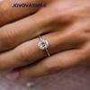 JOVOVASMILE Anel de Moissanite Real de 2 Quilates 8,5x6,75mm Corte Old Mine Anel de Ouro Amarelo 14k Banda de 1,5mm com Halo Invisível para Mulher