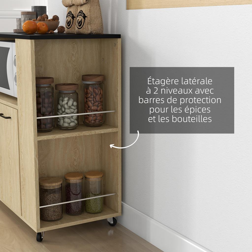 Kitchen Trolley Cart With Multi Storage And Wheels 75 X 40 X 80.5 Cm