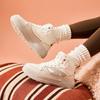 New Anta Sponge Cake Warm Wear-Resistant Lightweight High-Top Skateboard Shoes Women's White Gray 922448907-1
