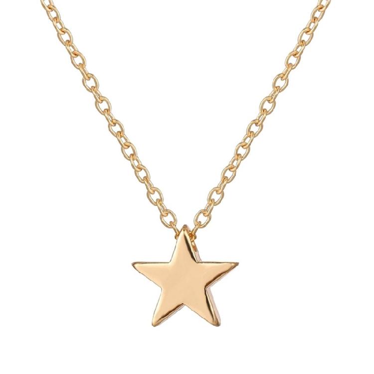Fashion Edgy Star Pendant Necklace Handmade Clavicle Chains for Women Girls
