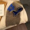 Windproof Flower Balaclava Hat Neck Guard Knitted Pullover Hat Creative Ear Protection Hat  Outdoor