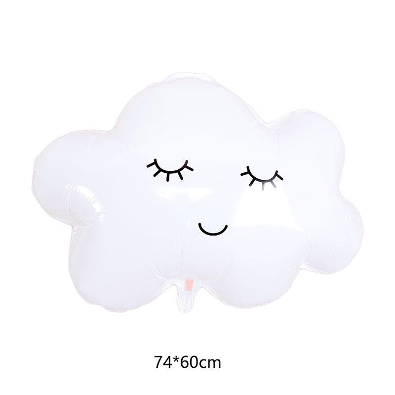 Large White Smiling Cloud Foil Balloon - Birthday Celebration Decoration