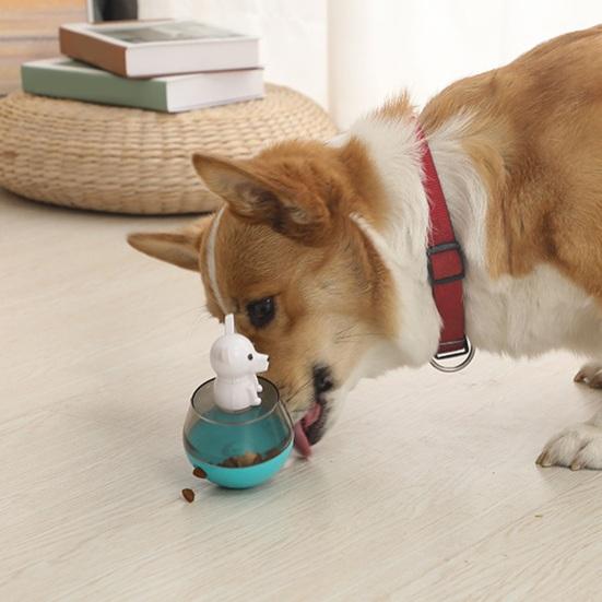 Interactive Dog Treat Dispensing Puzzle Toy Rolling Ball Tumble Food Leaking Pet Slow Feeder with Cartoon Figurine for Cats And Dogs