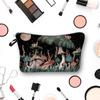 1pc Vintage Mushroom Moon Pattern Makeup Bag Pouch for Women Girls Travel Portable Makeup Storage Bag
