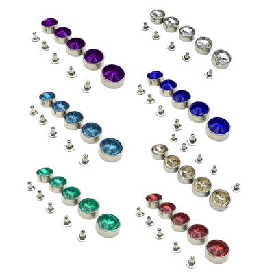 5 Sets Crystal Rivets Punk Nailhead Studs for Clothes Decor