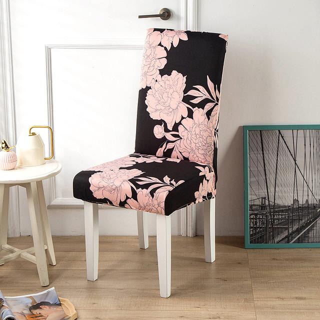1 2 4 6pcs Print Chair Protector Spandex Chair Covers For Wedding Dining Room Office Use Banquet Housse De Chaise Seat Cover
