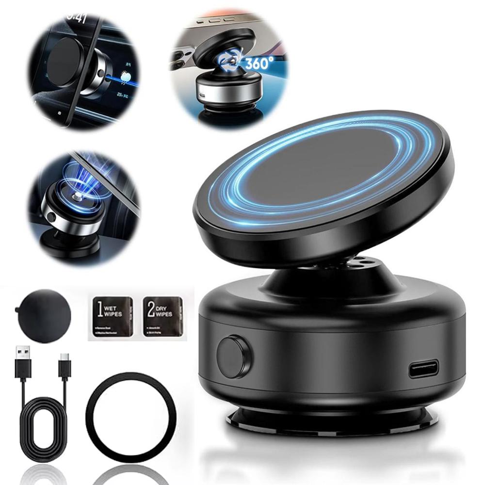 New Vehicle Vacuum Magnetic Car Mount Stand for Cell Phone 360° Rotation Strong Suction Cup for 15 16 Hands-Free Holder