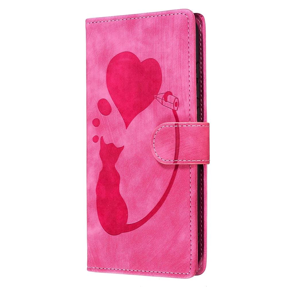 Capa Flip de Couro para Funda Samsung Galaxy A56 A36 A16 A26 A55 A35 A25 A15 A54 A34 5G Capas Carteira Gatinho Fofo 3D Capa de Telefone Mulheres