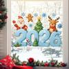 Yousheng 2026 Christmas Window Stickers Santa Claus Snowflake Reindeer Pattern Glass Xmas Decals Holiday Decor