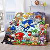 Sonic Warm Blanket Flannel Throw Soft Cozy Lightweight Blanket for Bed Sofa Home Decor -QJY