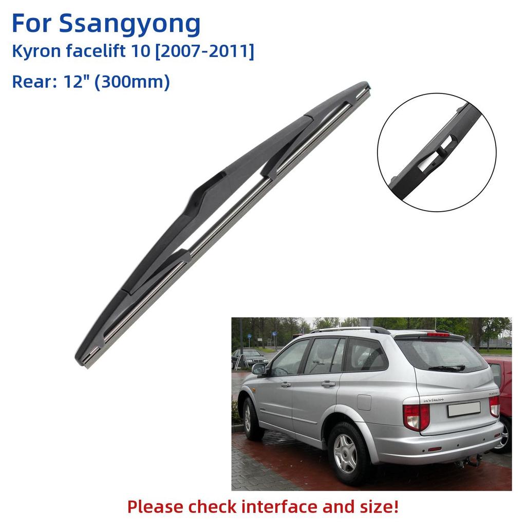 3PCS For Ssangyong Kyron Facelift 10 2007-2011 22"+19"+12" Front Rear Wiper Blades Windshield Windscreen Window Cutter Accessories 2008 2009 2010 2011