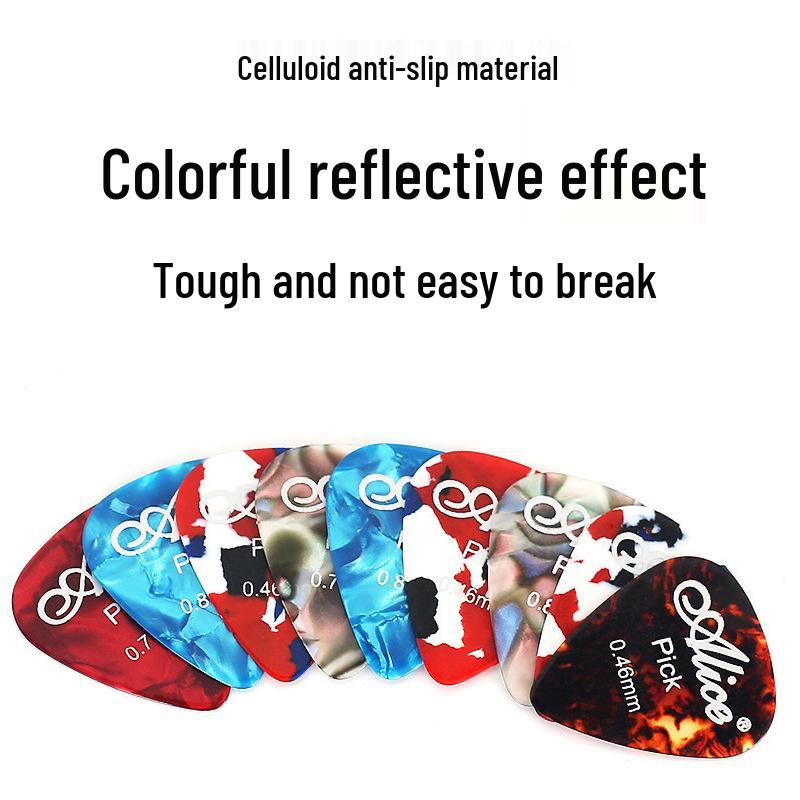 Alice Celluloid Guitar Picks, 100-Pack, 0.46mm-0.96mm