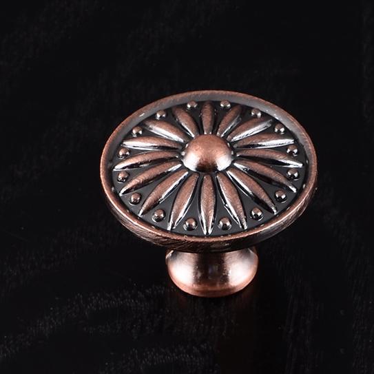 KAK Retro Červený Bronzový Knoflíky do Kuchyňské Skříňky Rukojeť Dveří Skříňky ze Zinkové Slitiny Vintage Rukojeť Nábytku do Šatny Výsuvy Zásuvek