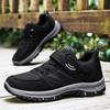 Men's Large Size Lightweight Velcro Walking Shoes - Comfortable Outdoor Travel Footwear for Middle-aged and Elderly Dads