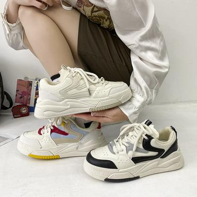 Sapatos Brancos Retro Infantis Primavera e Outono Novo Ins Trendy Solado Grosso Superfície de Couro Versátil Sapatos de Plataforma Casuais