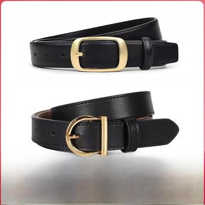 Versatile Thin Leather Belt for Women: Retro Korean Style for Jeans, Trousers and Dresses