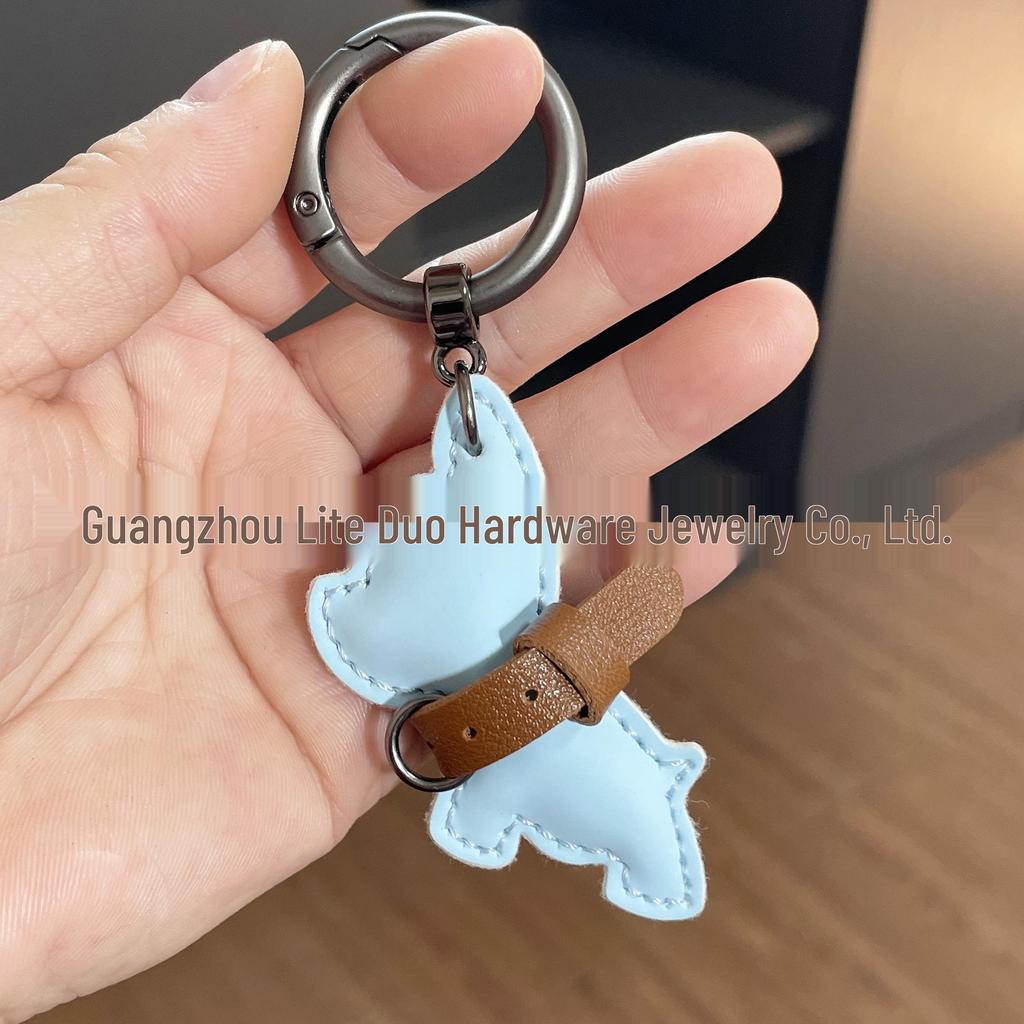 Handmade French Bulldog Pendant: Cute, High-Grade Keychain Accessory for Couples