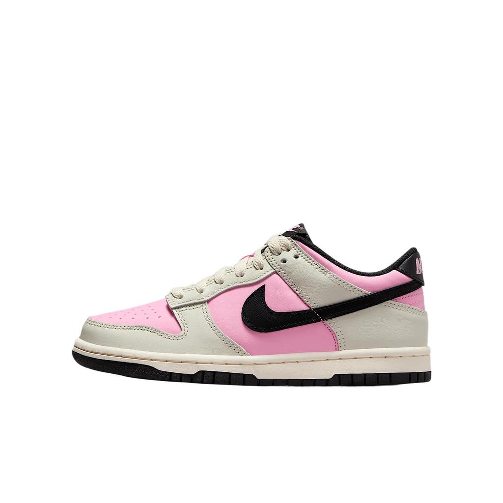 Nike Dunk Low GS Pink Rise Light Orewood Brown Kids Sneakers Pale-Ivory Black FB9109-601