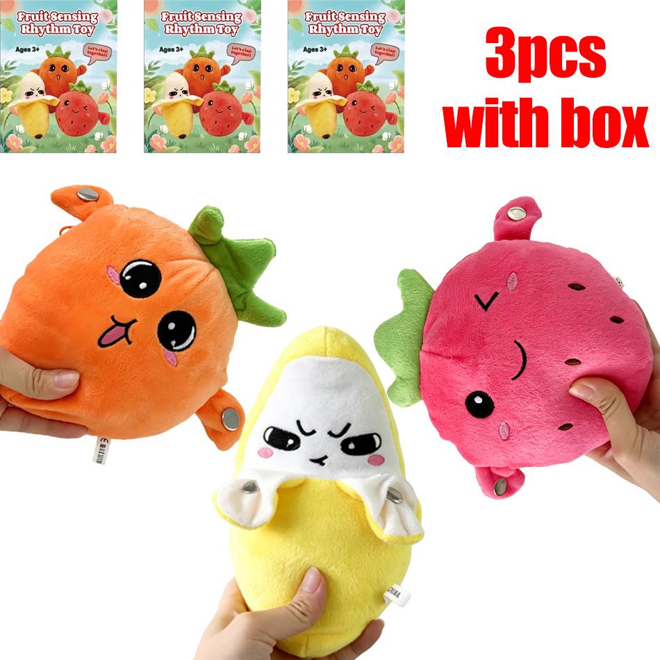 New Interactive Musical Sensing Beat Plush Toys Fruit Musical Doll Fruit Sensing Beat Piano Electric Ragdoll Banana Strawberry